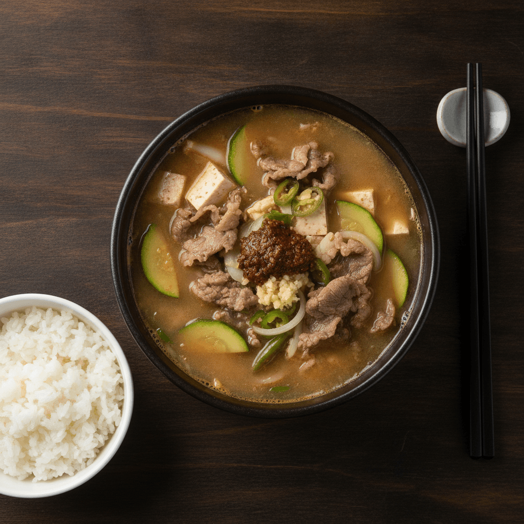 진한 국물 우삼겹 된장찌개 끓이는 법 대표 사진 1